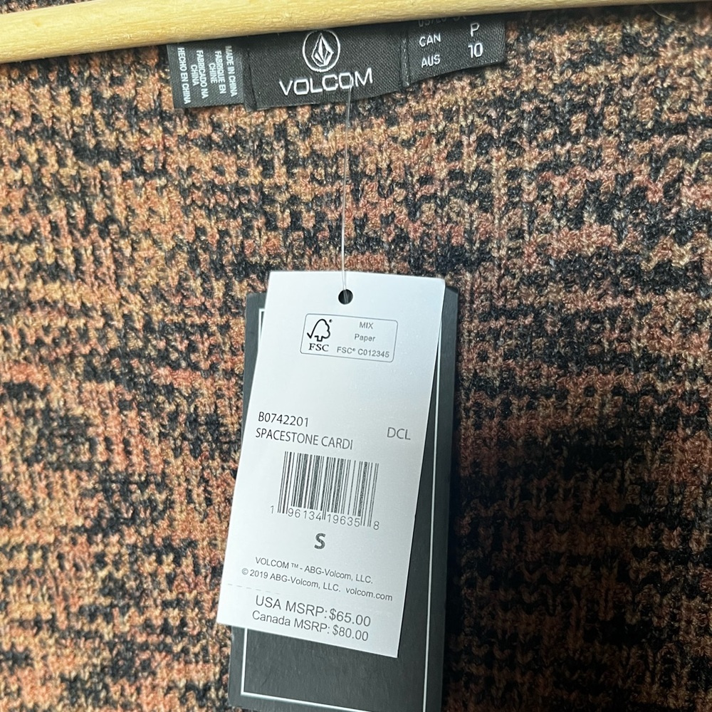 Volcom NWT Spacestone Cardigan - Picture 5 of 6